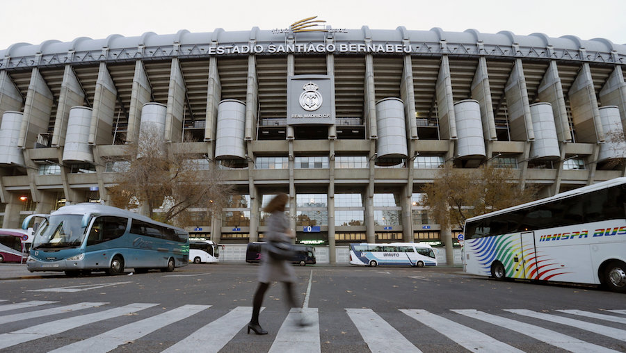 Vista del estadio Santiago Bernabéu de Madrid.
