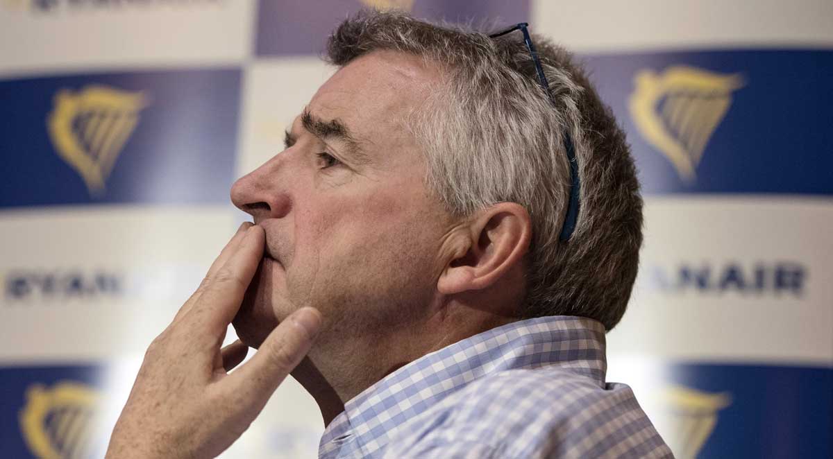 El presidente de la aerolínea irlandesa de bajo coste Ryanair, Michael O'Leary.