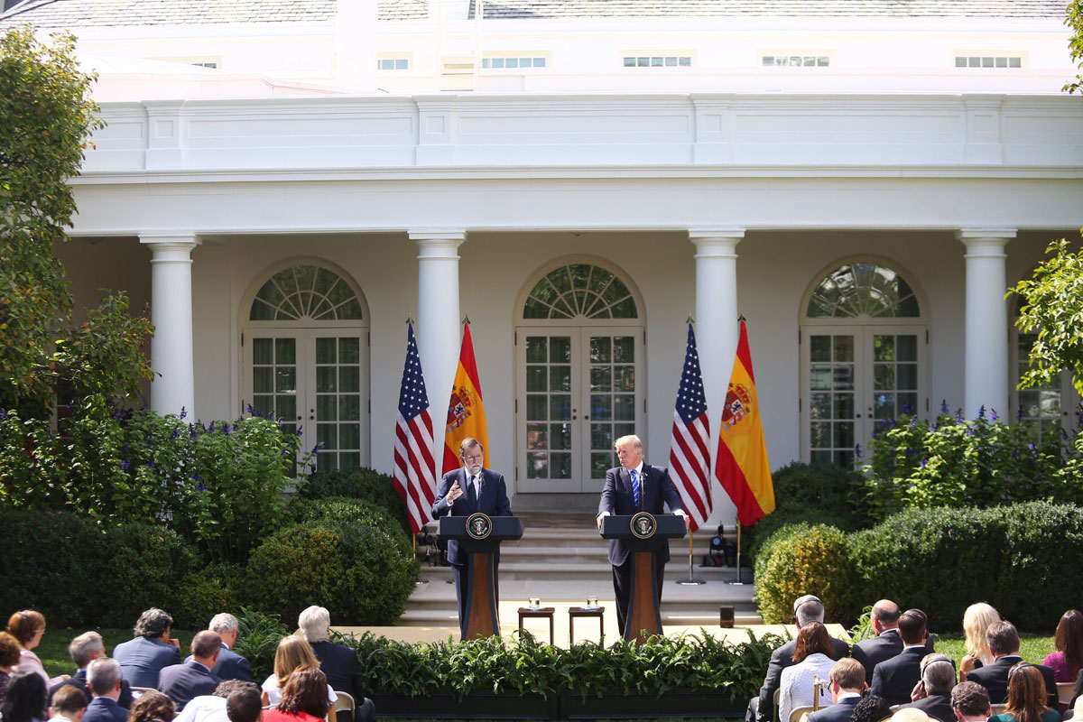 Rueda de prensa conjunta de Mariano Rajoy y Donald Trump en los jardines de la Casa Blanca -