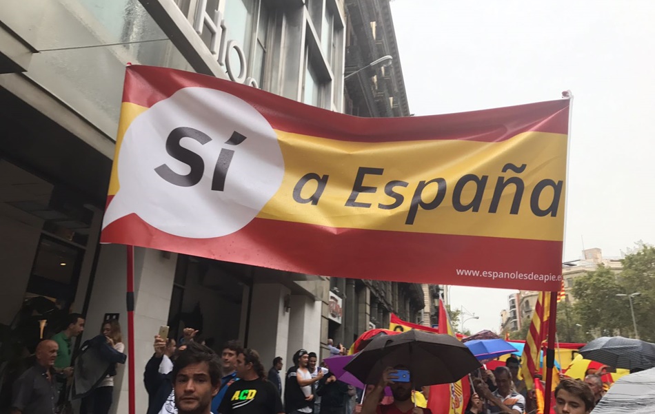 Concentración en Barcelona en contra del referéndum. 