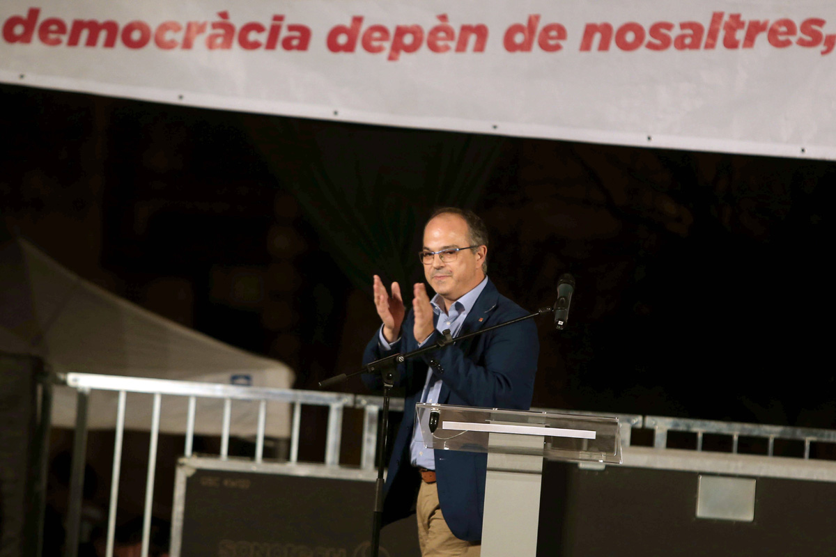 El conselller de la Presidencia, Jordi Turull , interviene en el acto unitario de Universitats per la República el pasado día 27 de septiembre