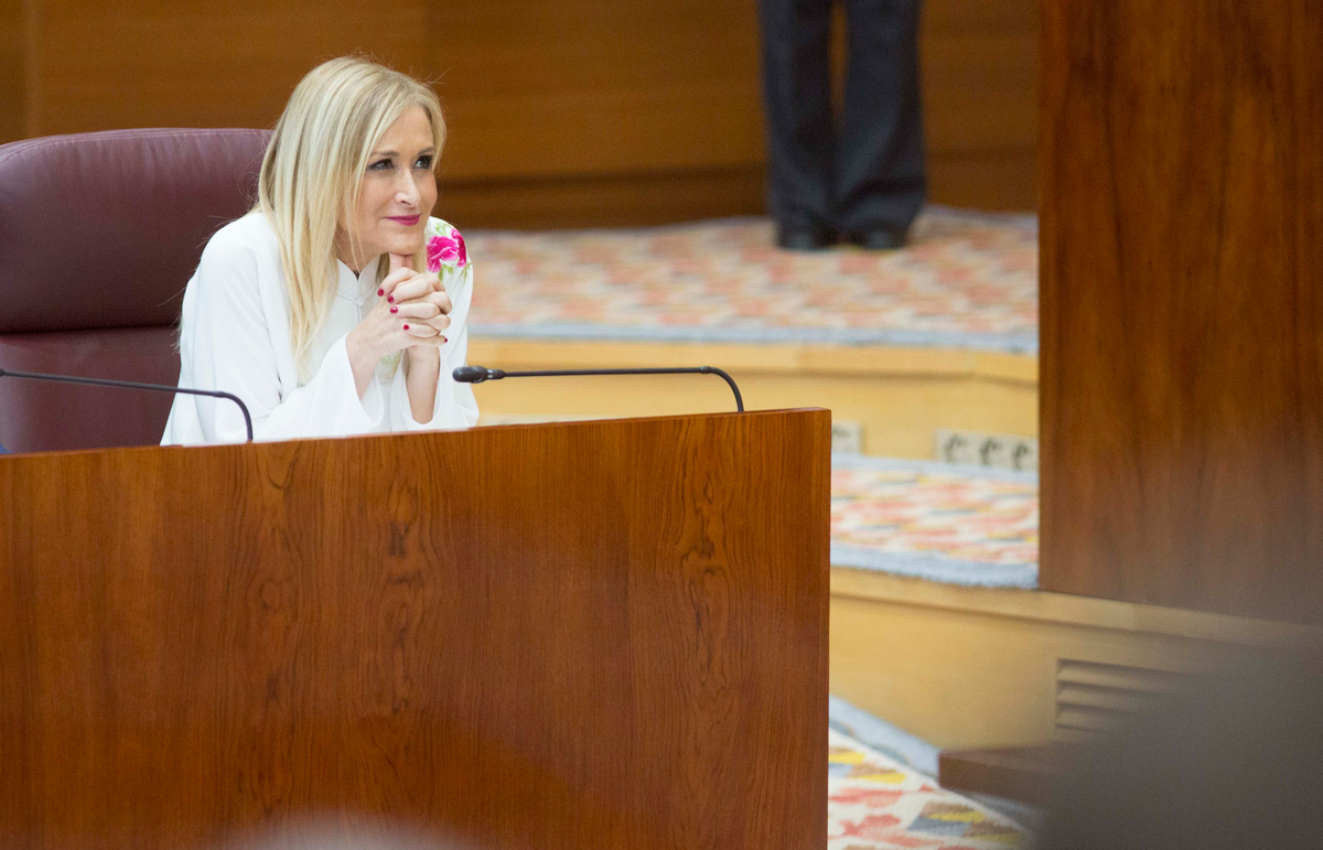 La presidenta de la Comunidad de Madrid, Cristina Cifuentes, durante un debate en la Asamblea de Madrid.