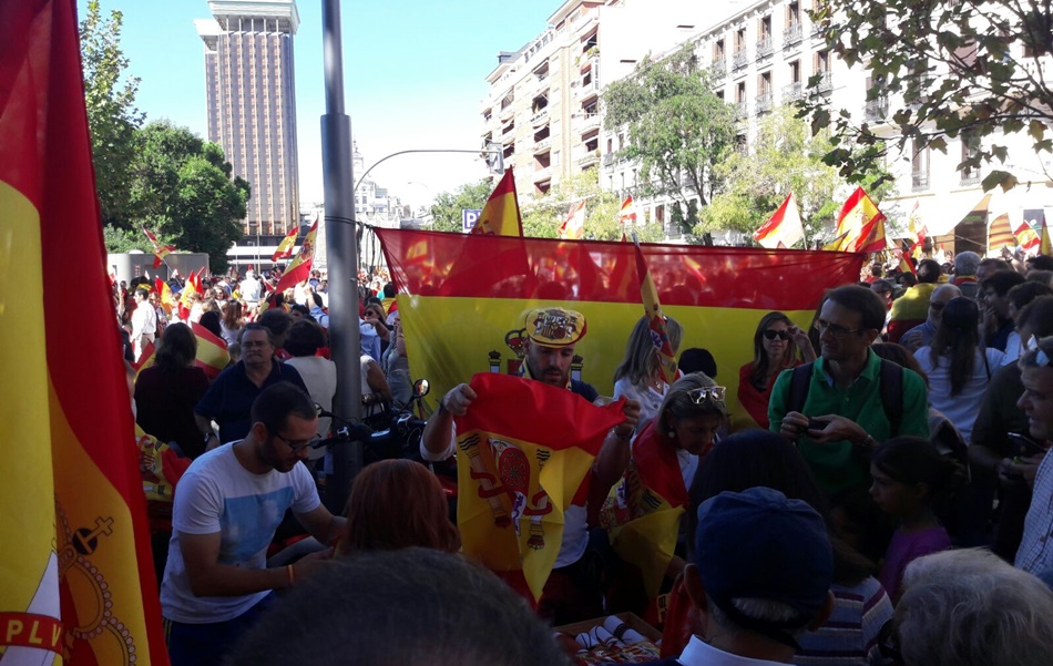Concentración en la Plaza de Colón (Madrid) en defensa de la unidad de España. 