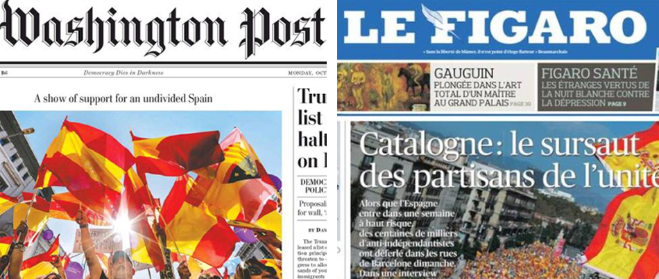 Portadas de Washington Post y Le Figaro