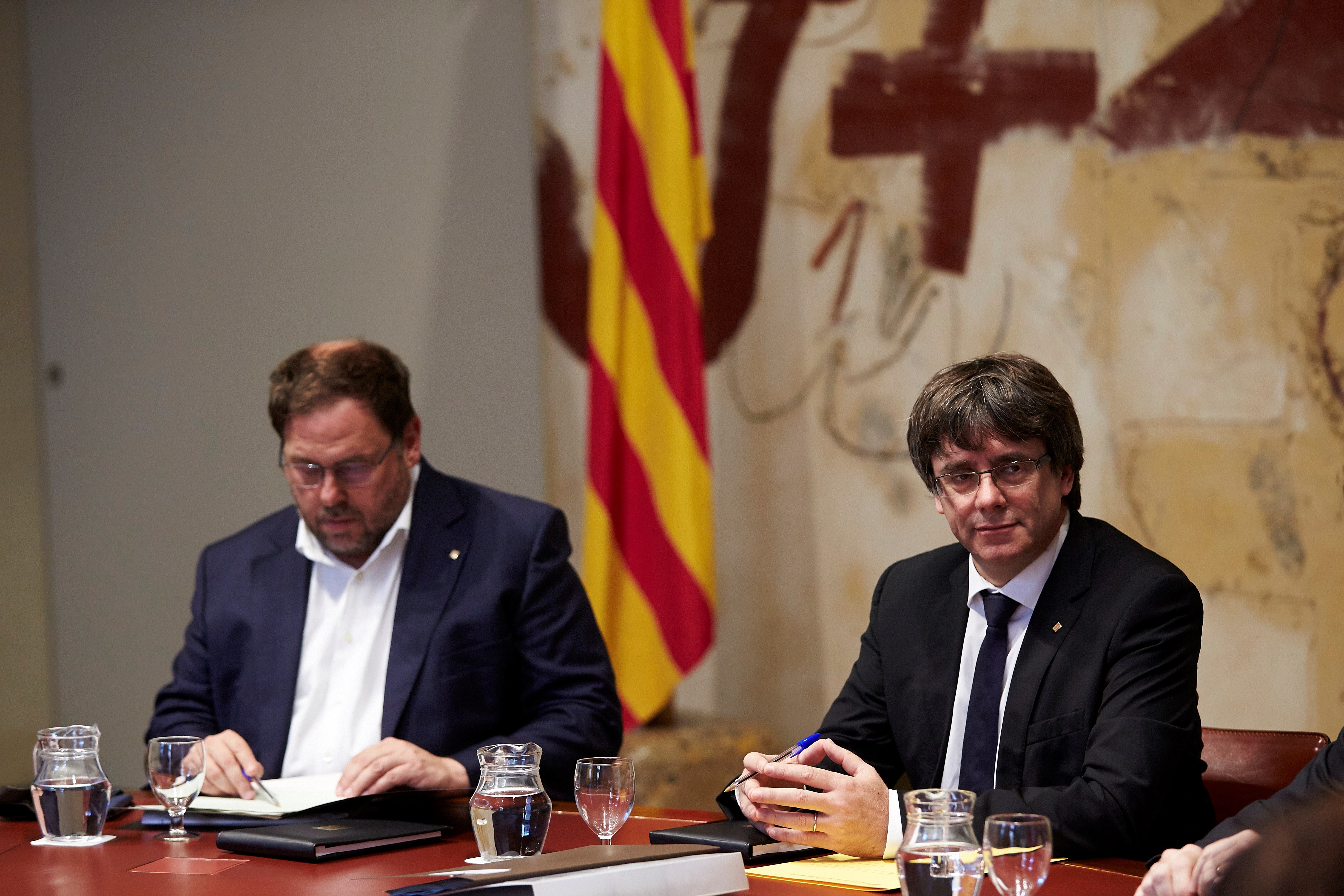 Oriol Junqueras y Carles Puigdemont en una foto de archivo. 