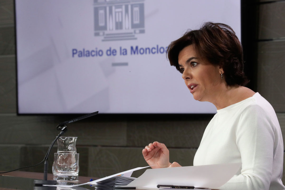 La vicepresidenta del Gobierno, Soraya Sáenz de Santamaría