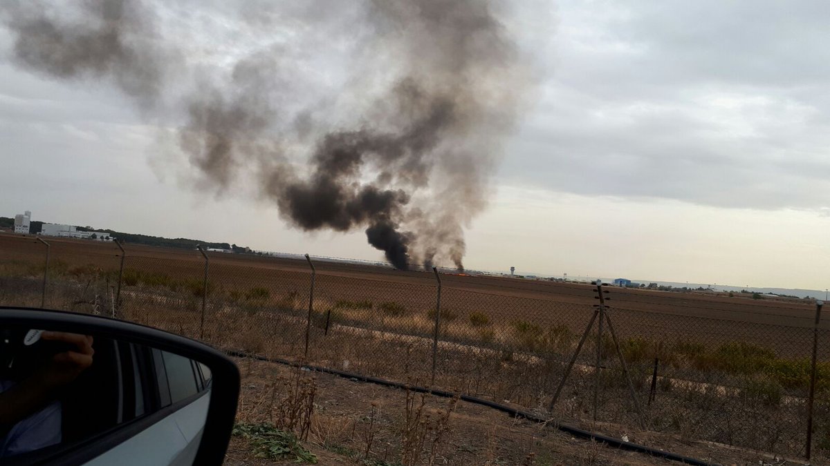 Imagen de Miguel Coromín en Twitter sobre el accidente el pasado 17 de octubre