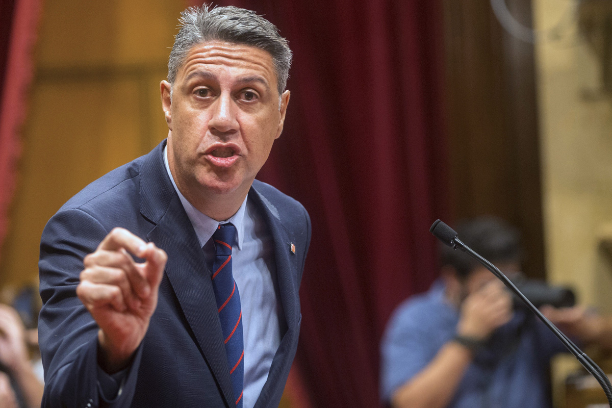 El líder del PPC, Xavier García Albiol, en el Parlament.