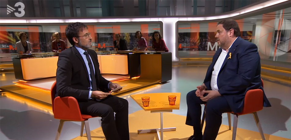 Oriol Junqueras en la entrevista en TV3