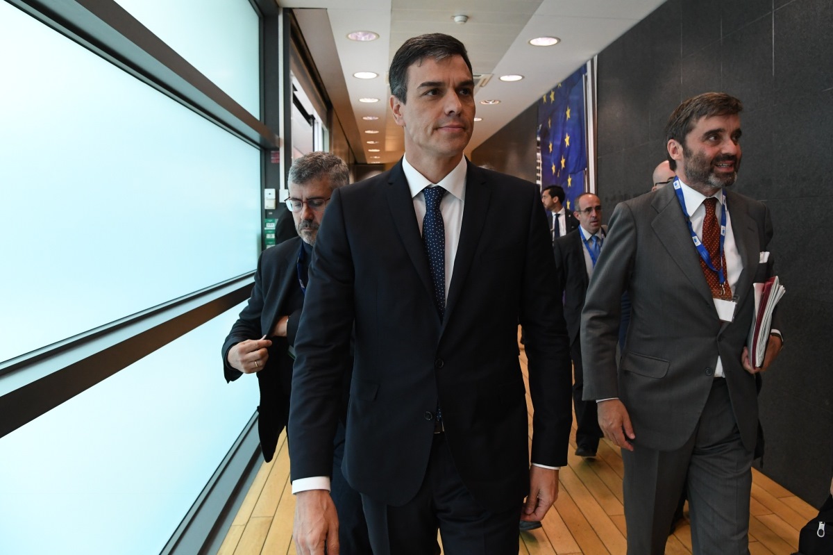 El presidente del Gobierno, Pedro Sánchez, en la cumbre sobre inmigración en Bruselas