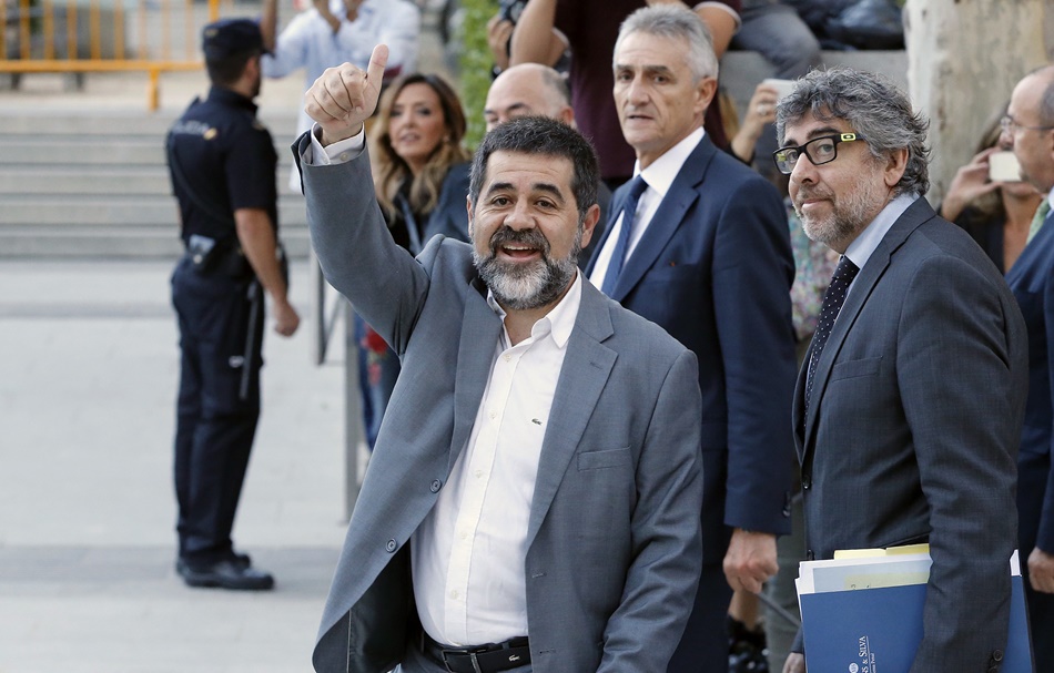 Jordi Sànchez el pasado mes de octubre cuando fue a declarar a la Audiencia Nacional.