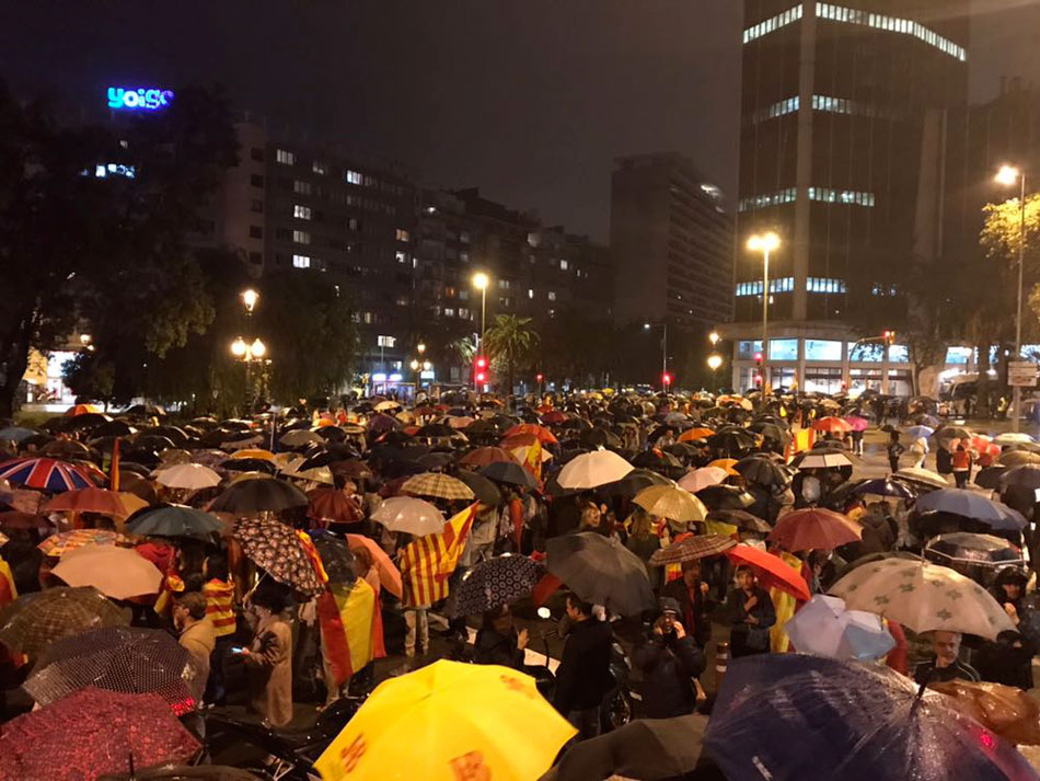 Manifestación anti independentista en Barcelona.