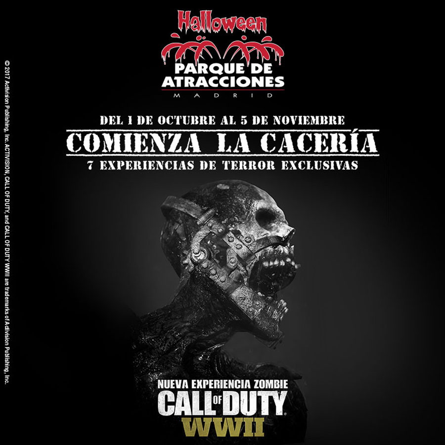 Zombies de Call of Duty en el Parque de Atracciones de Madrid para Halloween.