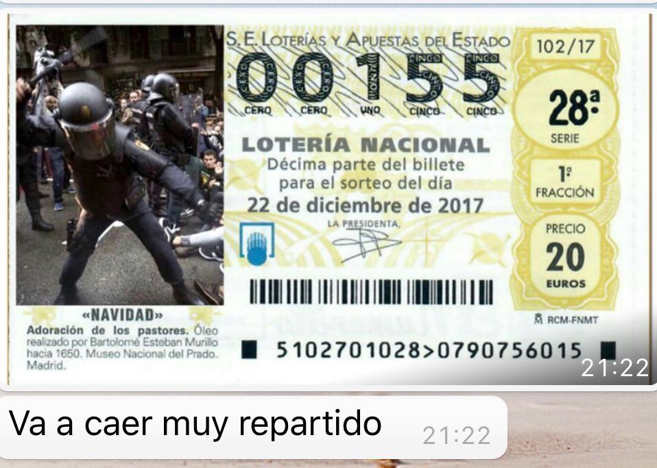 Montaje del décimo de lotería que circuló hace días por las redes y que ha provocado que se agote el décimo real