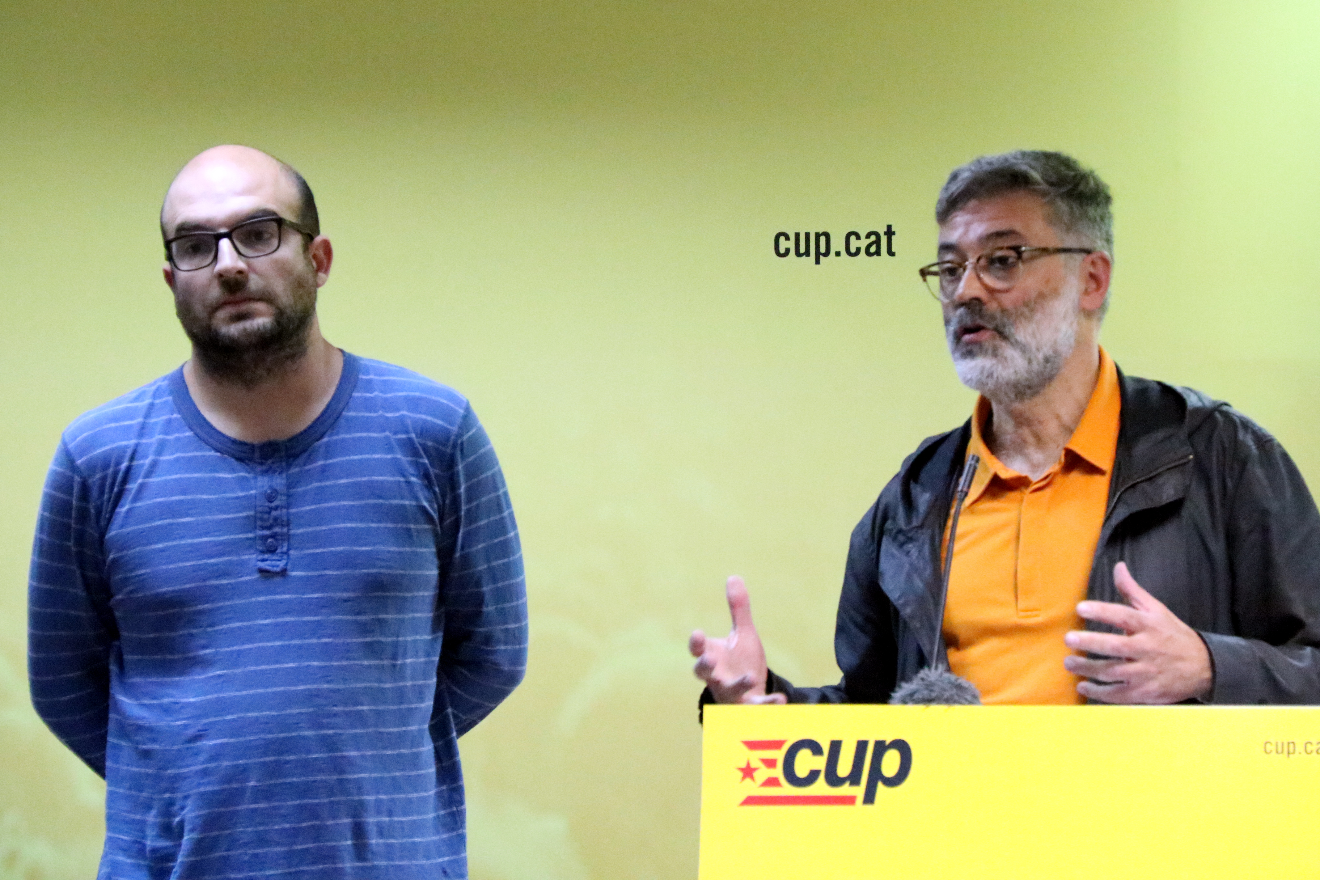 Carles Riera (dreta), ha estat el portaveu de la CUP