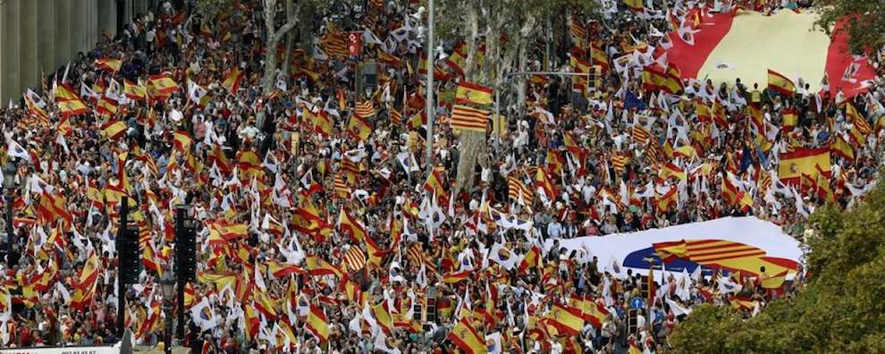 Manifestación por las calles de Barcelona.