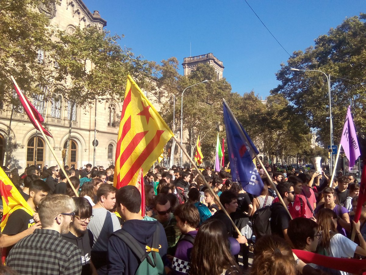 Manifestación de los estudiantes en Cataluña. Twitter