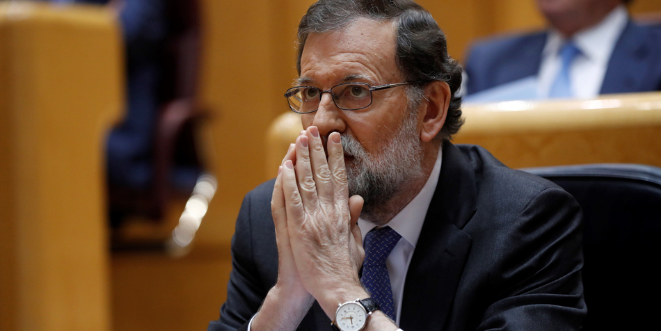 El presidente del Ejecutivo, Mariano Rajoy, en el Senado