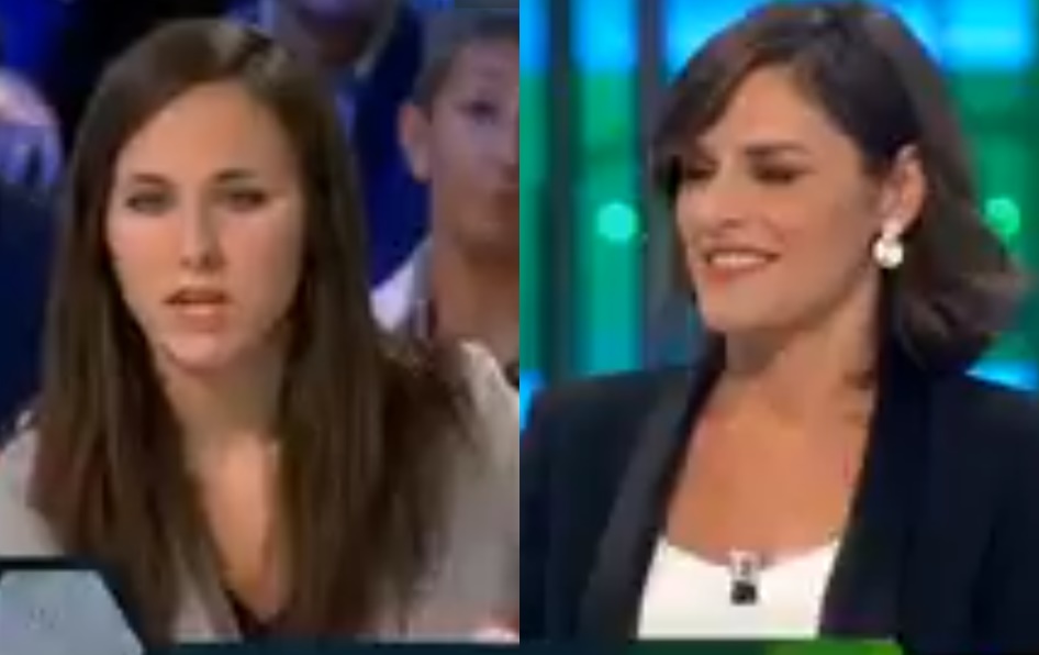 Ione Belarra (Podemos) y Esperanza García (PPC) durante su participación en el programa La Sexta Noche. 