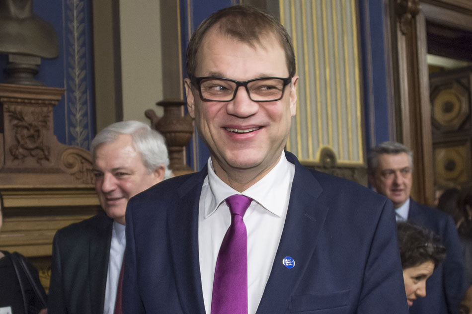 En la imagen un registro del primer ministro de Finlandia, Juha Sipilä. 