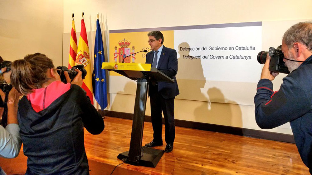Rueda de prensa del Delegado del Gobierno en Cataluña, Enric Millo