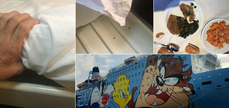 El colchón en el que duermen, el menú y el barco donde se encuentran alojados los guardias civiles en Cataluña