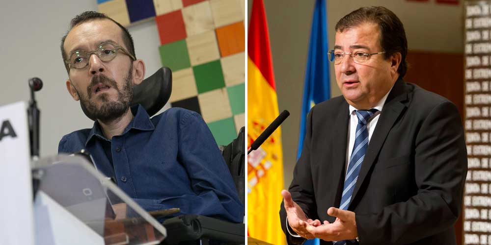 Montaje con dos imágenes de EFE de Pablo Echenique y Guillermo Fernández Vara.