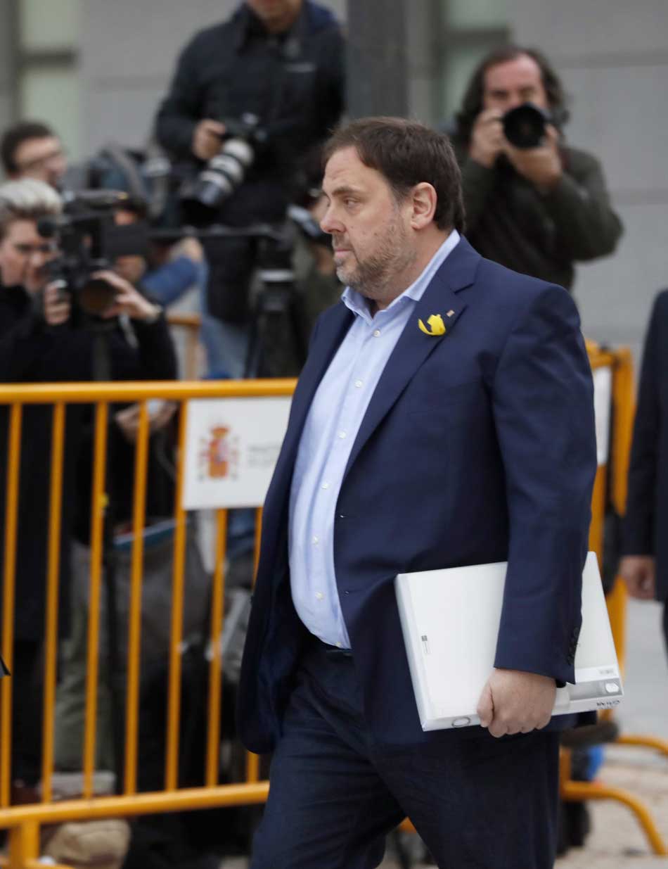 Junqueras a su llegada a la Audiencia Nacional para declarar.