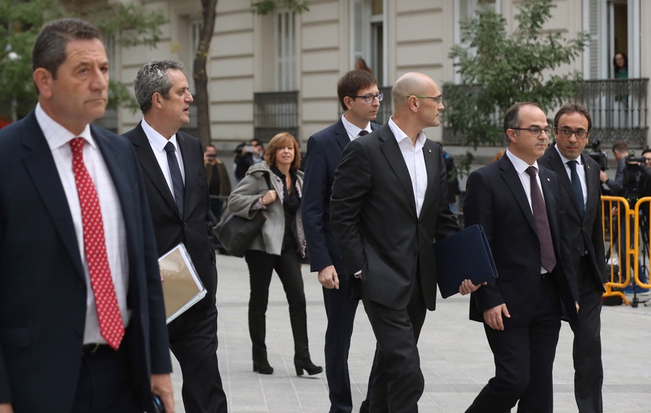 Exconsellers acudiando a declarar ante la Audiencia Nacional