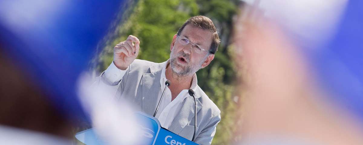 El presidente del Gobierno , Mariano Rajoy, en un acto en Madrid para las elecciones generales