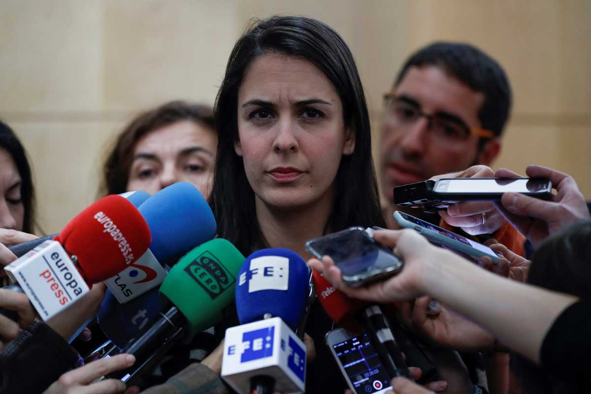 La portavoz del Ayuntamiento de Madrid, Rita Maestre en declaraciones a los periodistas