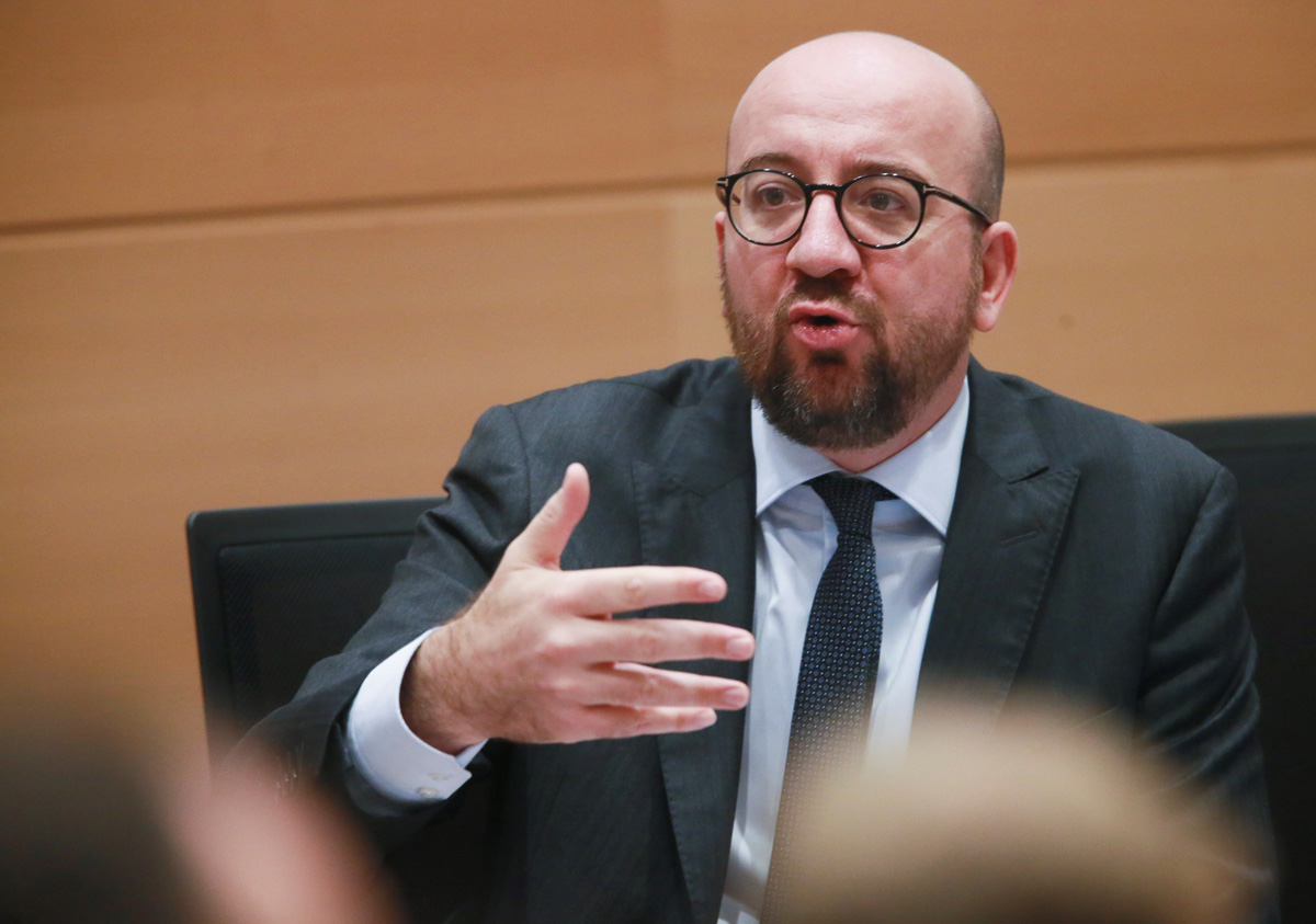 El primer ministro de Bélgica, Charles Michel, responde a preguntas de los diputados sobre la crisis catalana en la Comisión de Interior del Parlamento federal