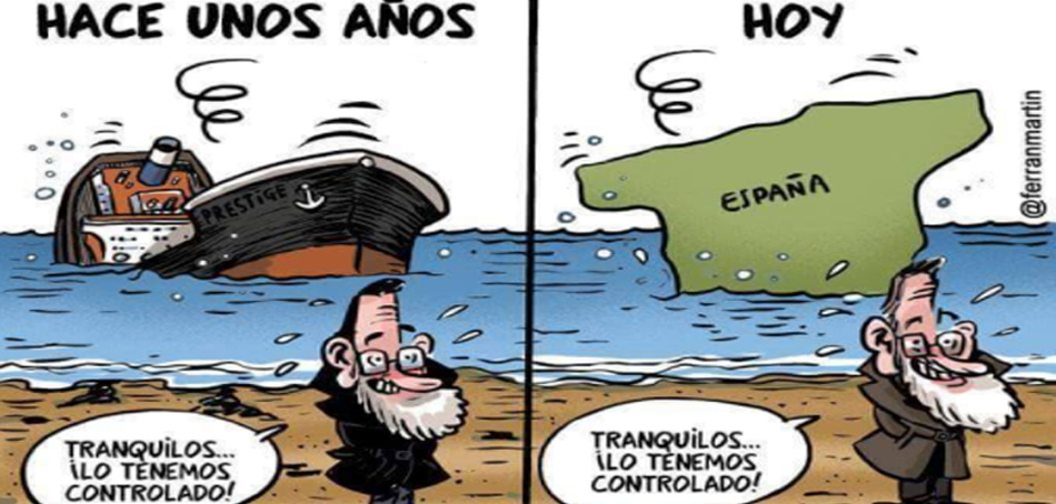 Viñeta sobre Rajoy y el Prestige