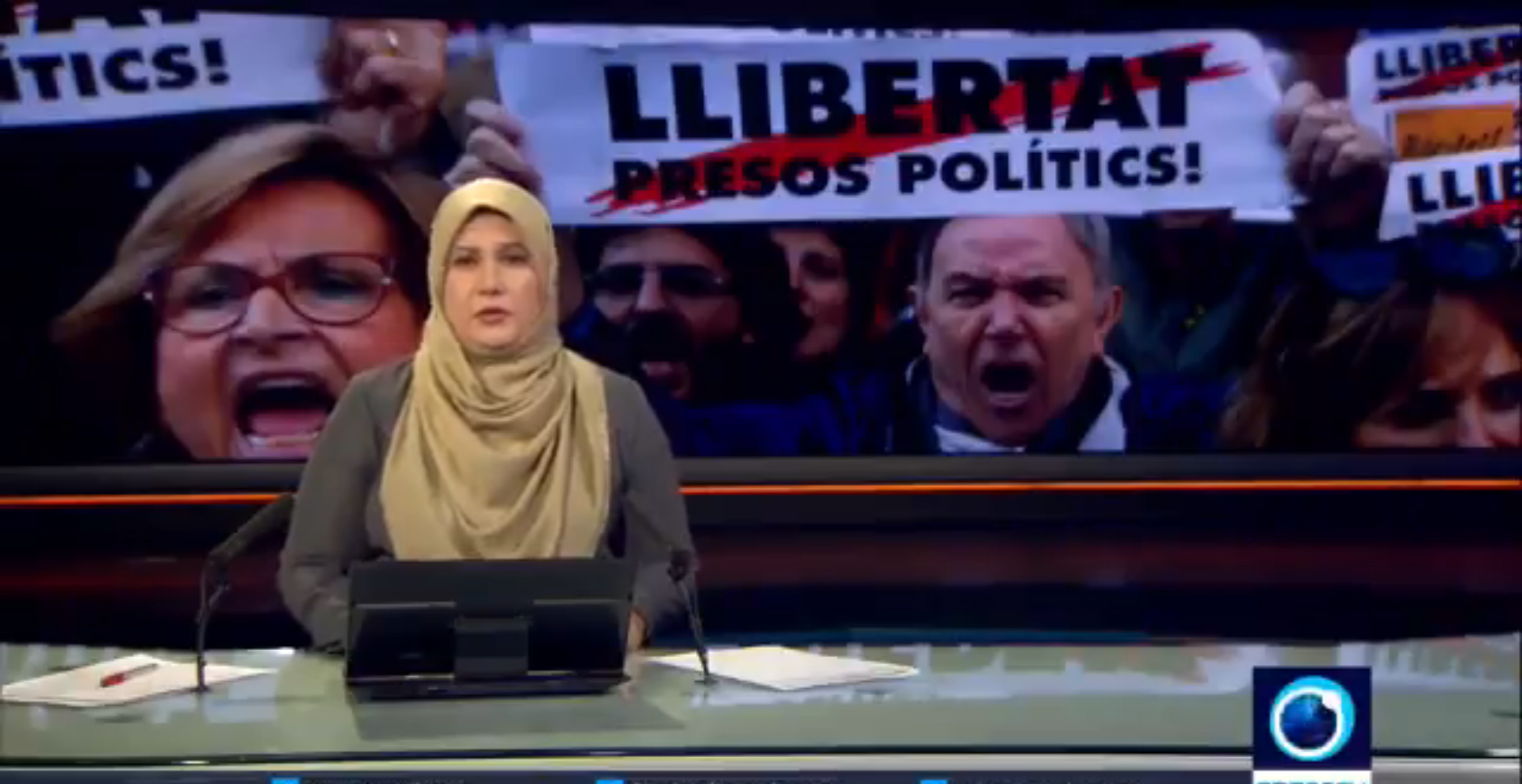 Press TV, televisión con sede en Irán, informa de la manifestación contra los "presos políticos".