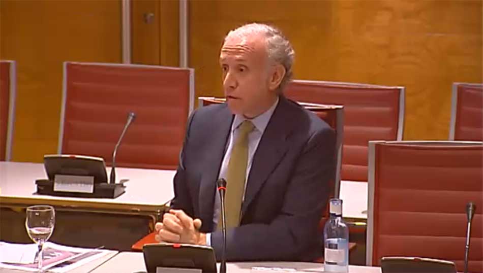 Eduardo Inda durante su declaración en la Comisión de Investigación sobre la financiación de los partidos políticos en el Senado