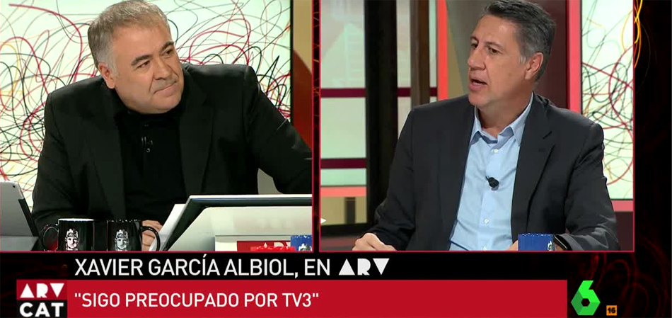 El periodista Antonio García Ferreras entrevista a Xavier García Albiol en  'Al rojo vivo'