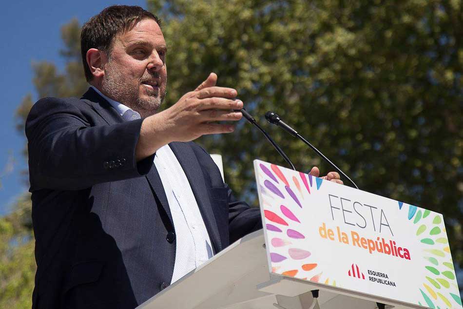 El exvicepresidente de la Generalitat, Oriol Junqueras, durante un acto político.