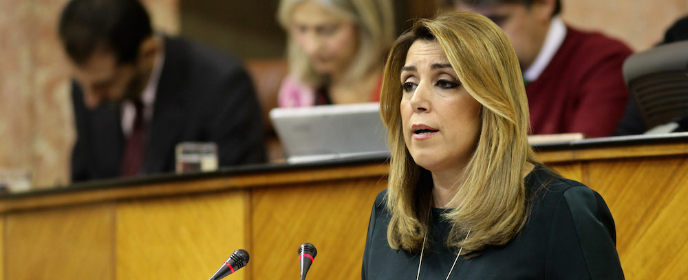 Susana Díaz, en una Pleno del Parlamento de Andalucía.