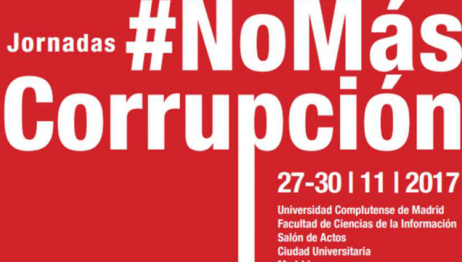 Cartel sobre las jornadas organizadas por Corruptil, El Plural.com y la Complutense