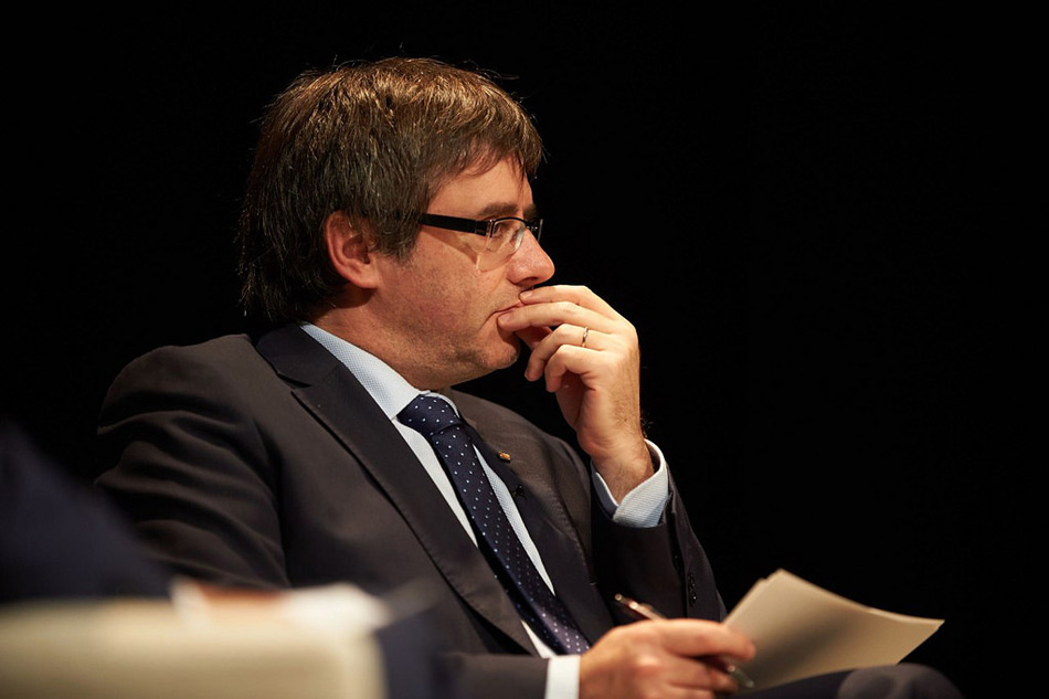 El expresident Carles Puigdemont durante un acto de partido