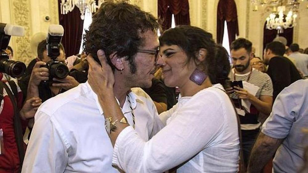 José María González 'Kichi', alcalde de Cádiz, y la líder de Podemos Andalucía, Teresa Rodríguez.