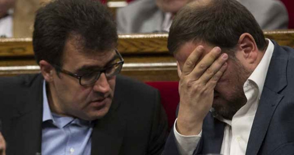 Los exresponsables de la Hacienda de Cataluña: el exsecretario de Hacienda, Lluís Salvadó, y el exvicepresidente económico, Oriol Junqueras.