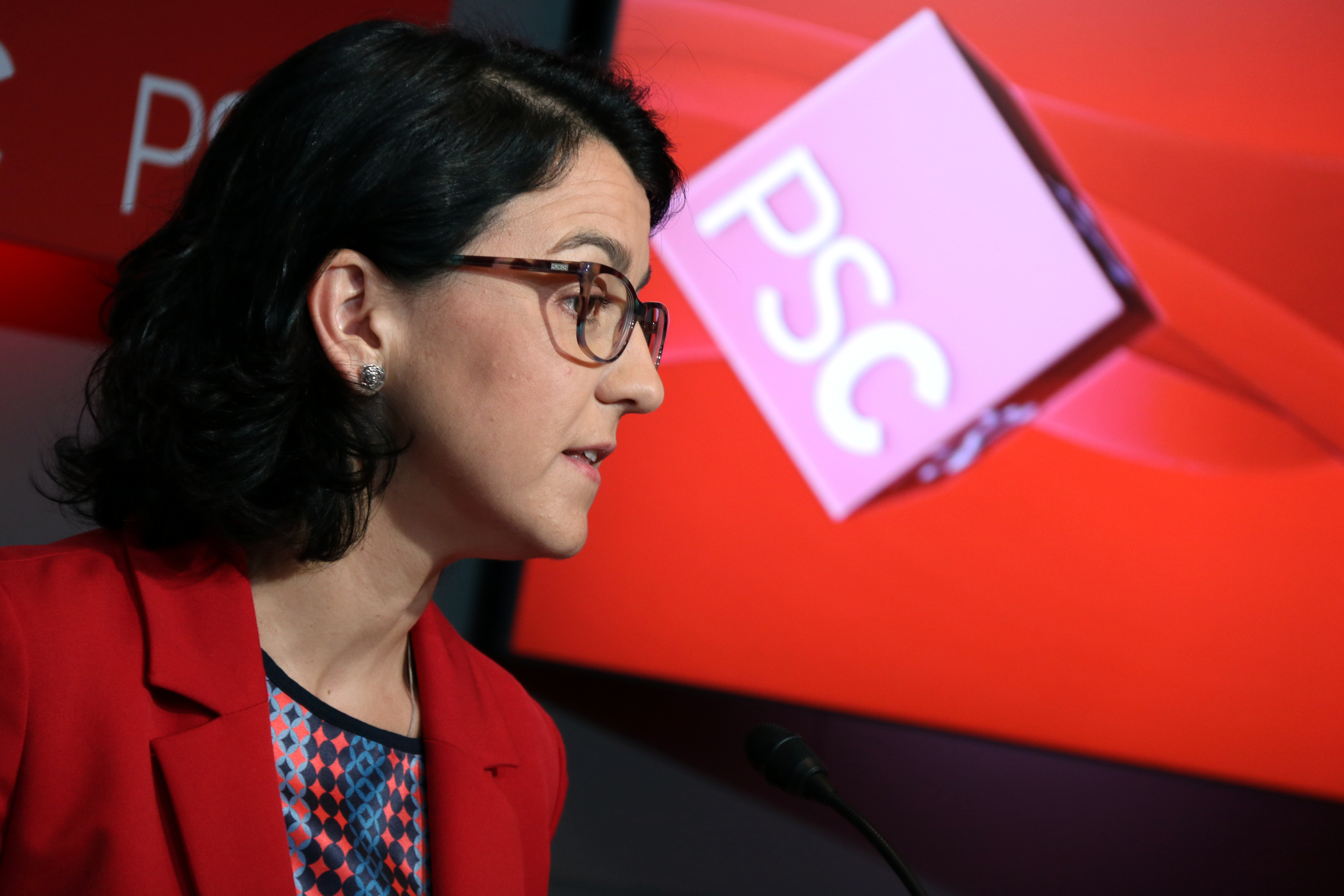 Eva Granados, la número dos del PSC, en la presentació del programa electoral