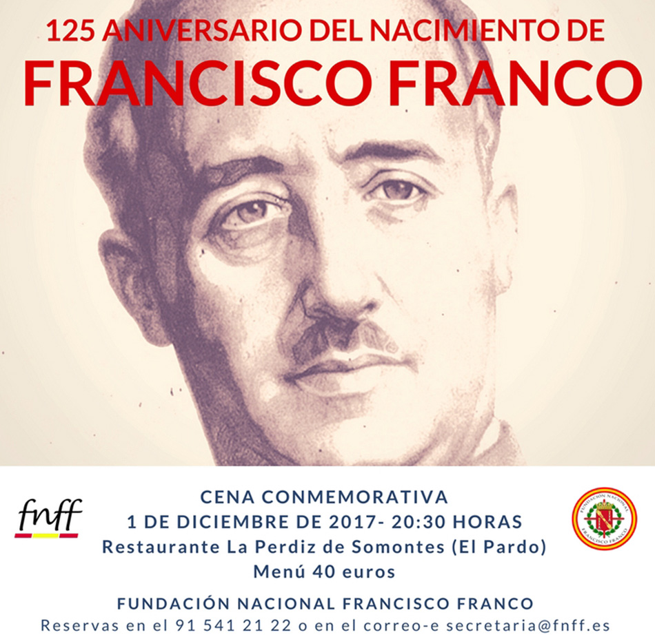 Cartel de la cena anual de la Fundación Nacional Francisco Franco