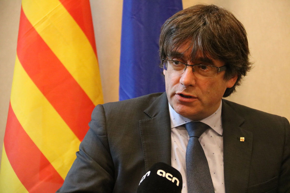 El expresident de la Generalitat, Carles Puigdemont, durante una entrevista