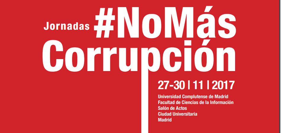 Cartel sobre las jornadas organizadas por Corruptil, El Plural.com y la Complutense