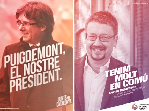 La imatge gràfica de Junts per Catalunya s'assembla a la d'En Comú Podem