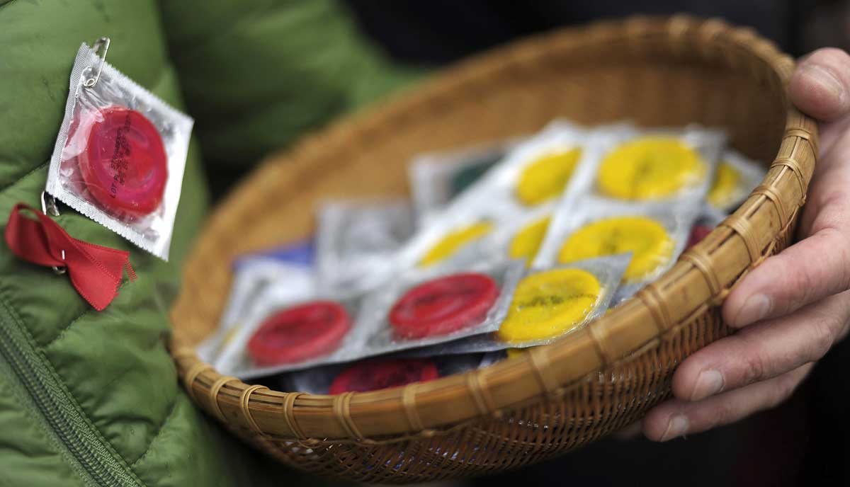 Varios preservativos para ser repartidos en el Día Internacional de Lucha contra el Sida. 