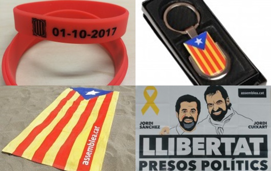 A través de internet se pueden adquirir todo tipo de artículos relacionados con el proceso independentista. 