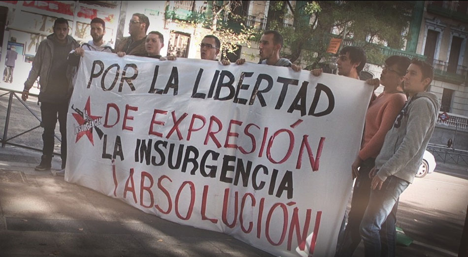 Manifestación en apoyo a los raperos de 'La Insurgencia'